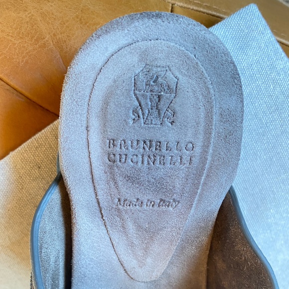 BRUNELLO CUCINELLI Bead-embellished suede clogs - Picture 9 of 13